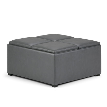 Avalon - Square Coffee Table, Storage Ottoman Simpli-Home