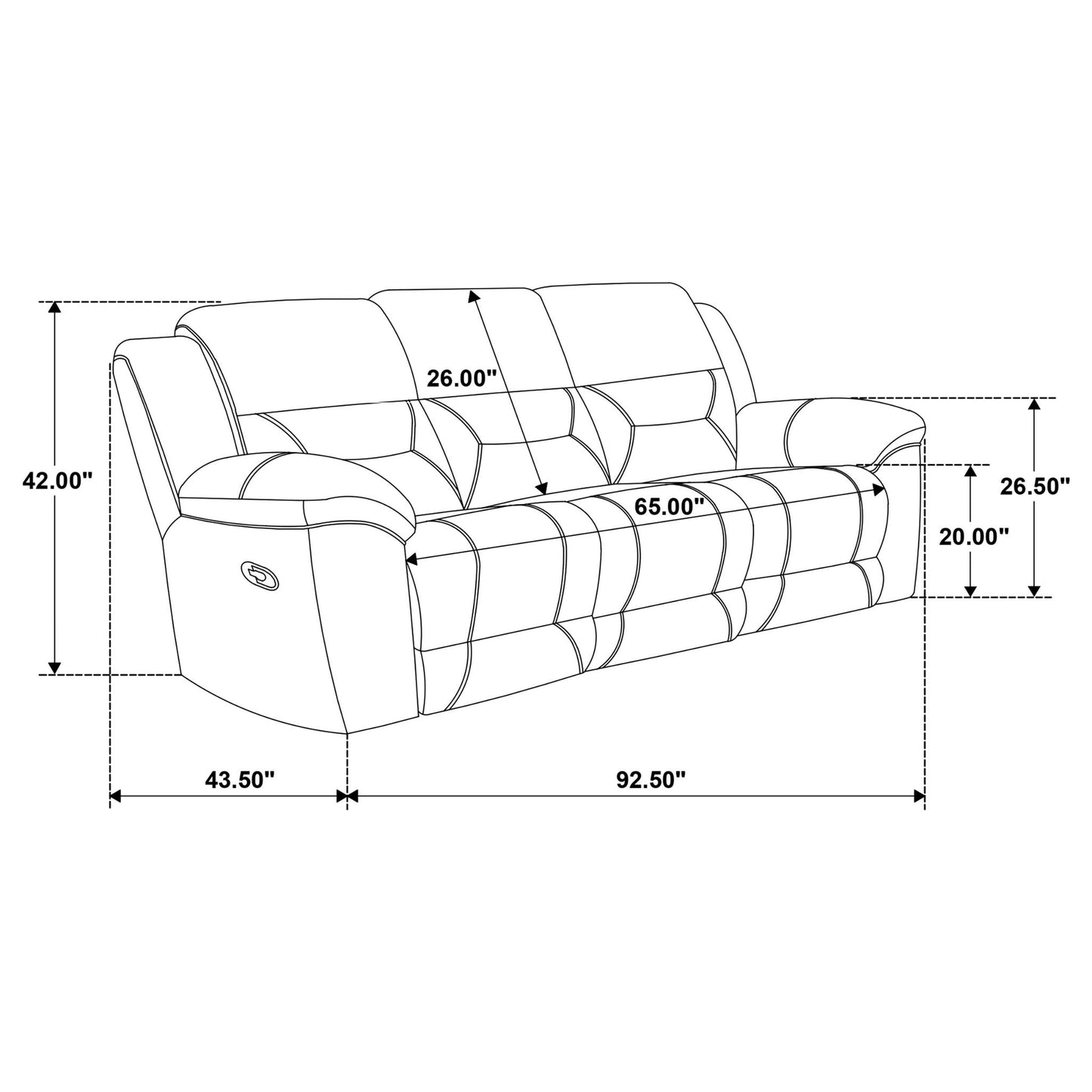 Sebring - Reclining Sofa With Manual Recline - Gray Furniture Max