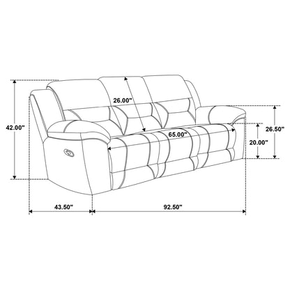 Sebring - Reclining Sofa With Manual Recline - Gray Furniture Max