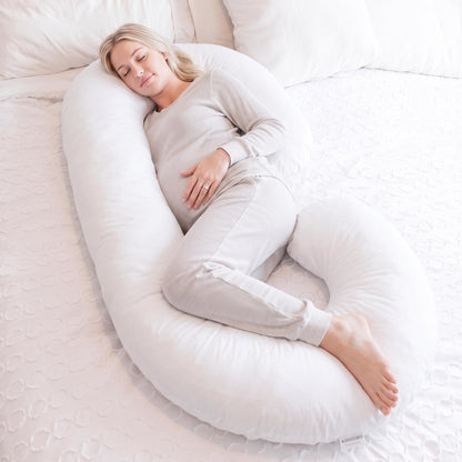 C - Shape Pregnancy Body Pillow With Soft Cover For Back - White US Pride