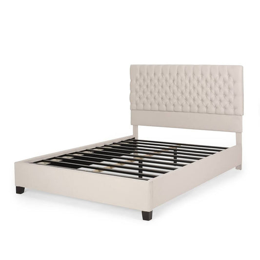 Cumulus - Fully Upholstered Fabric Queen Bed Set - Ivory Noble House