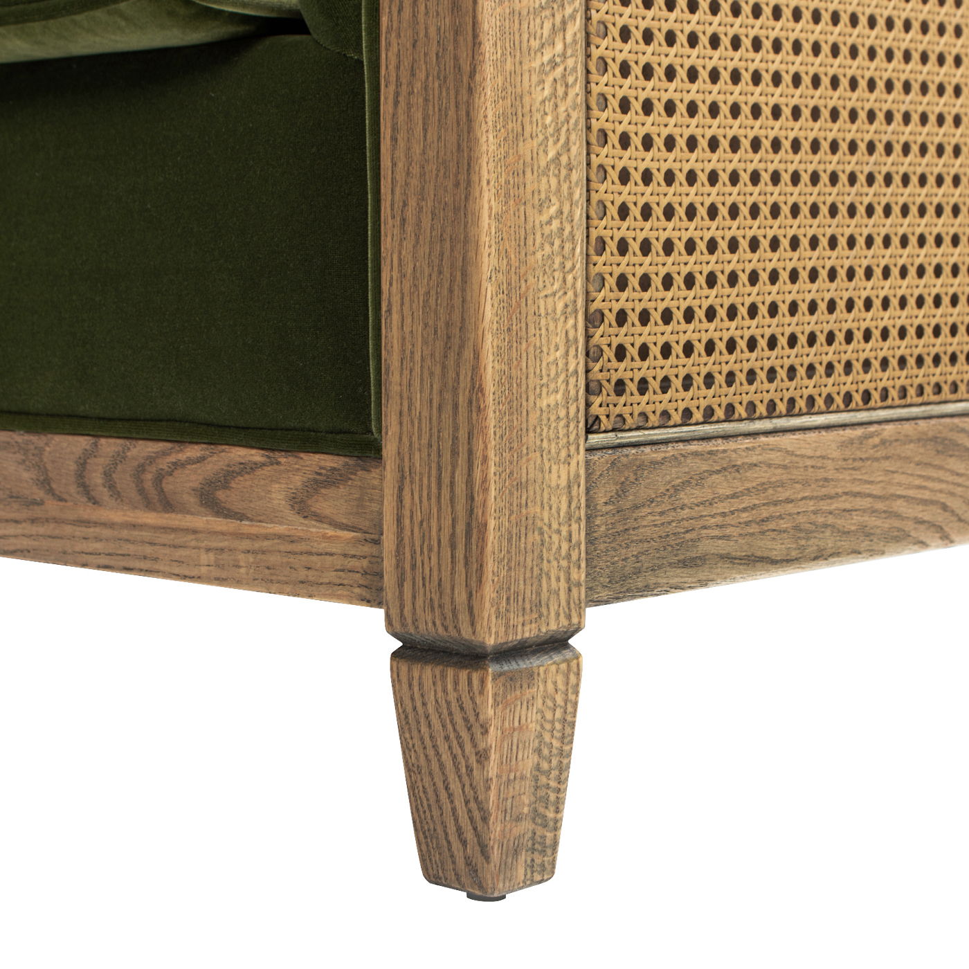 Georgia - Cane Tuxedo Armchair - Olive Green Jennifer Taylor Home