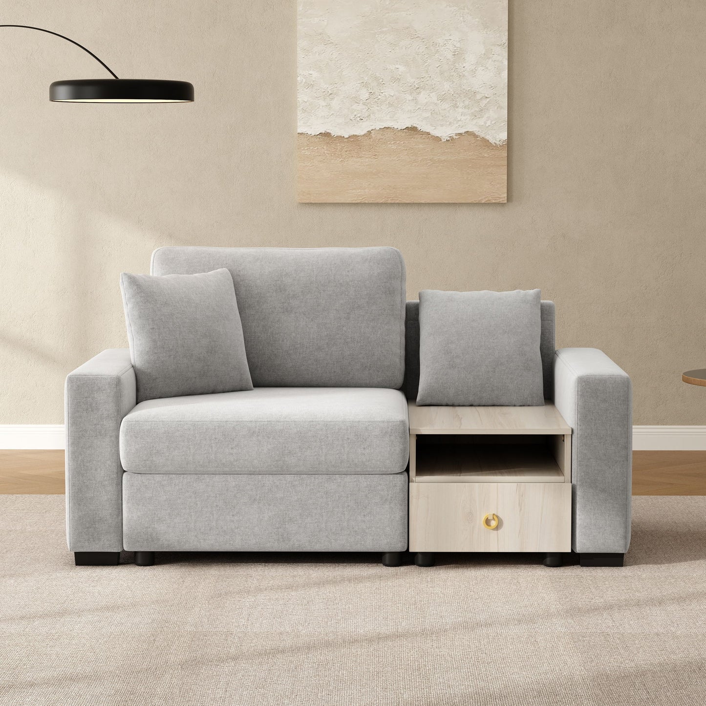 Modular Sofa Couch With Storage Armrest And Center Console Noble House
