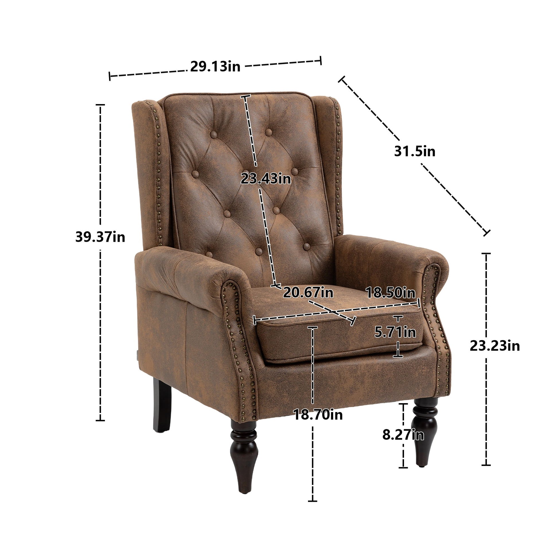 Modern Accent Armchair With Sturdy Wood Legs Home Essentials