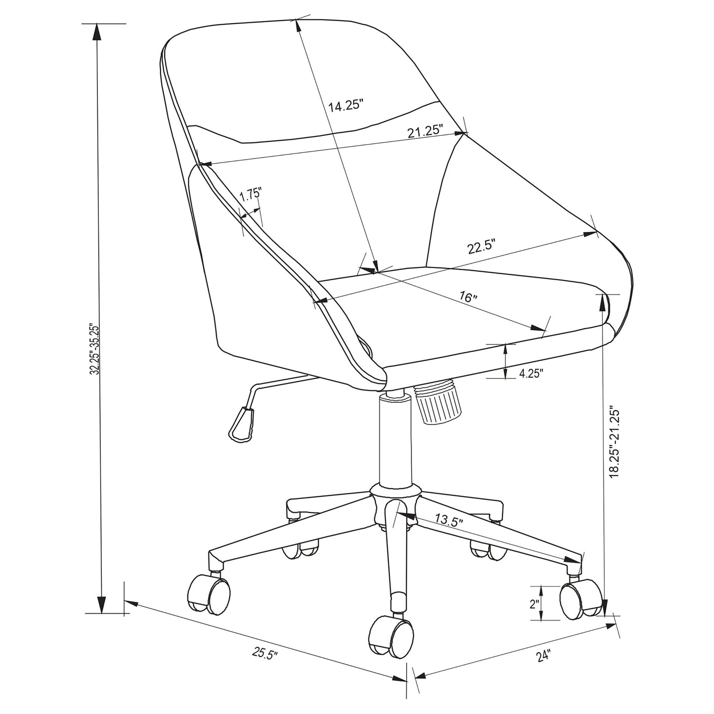Jackman - Adjustable Office Chair Furniture Max