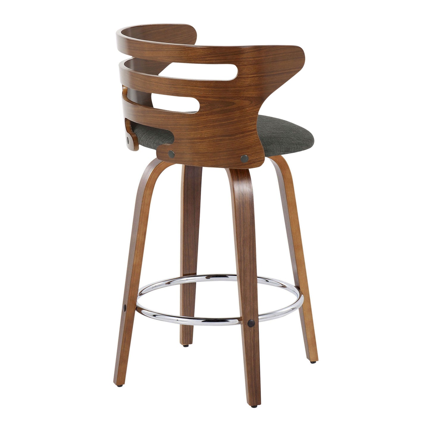 Cosini - Mid Century Modern Fixed Height Barstool With Swivel With Round Footrest (Set of 2) Lumi Source