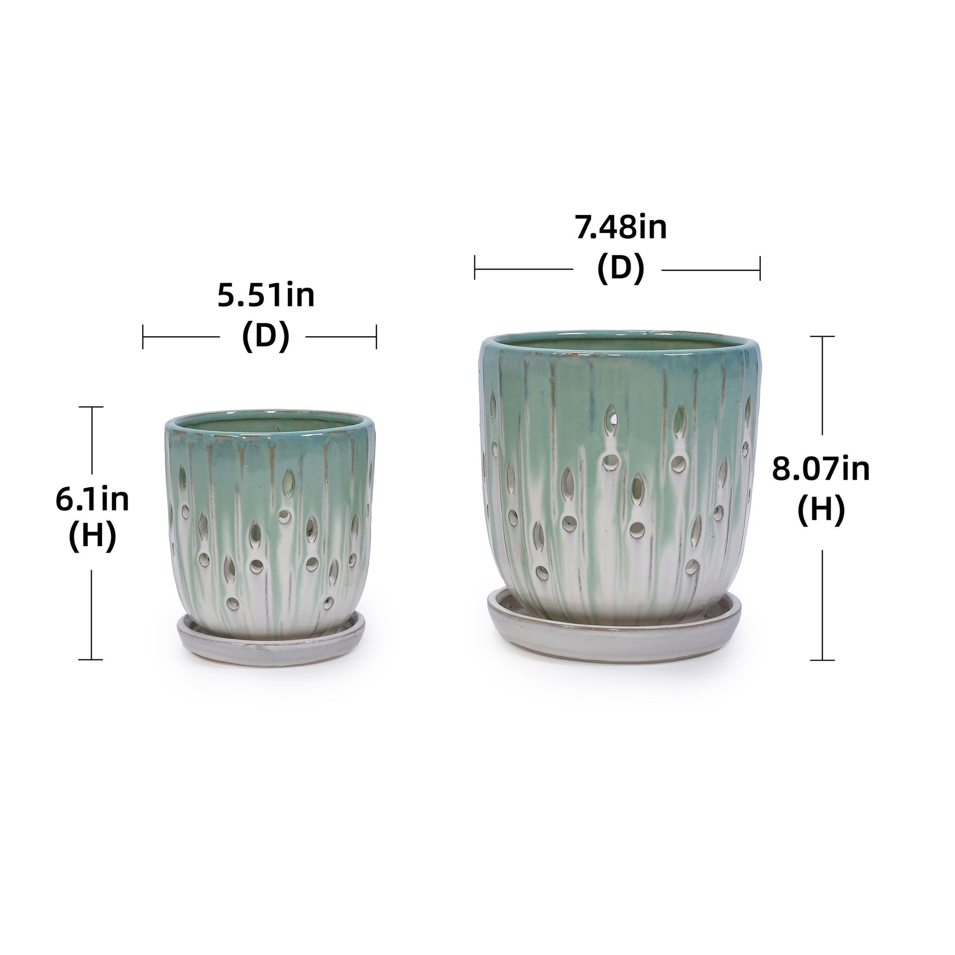 Flowerpot With Drainage Hole (Set of 2) Daily Nest