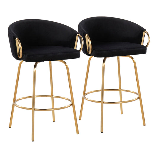 Claire - Contemporary & Glam Counter Stool (Set of 2) Lumi Source