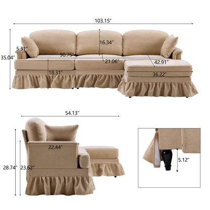 Cloud Sofa With Removable Ruffled Skirt With Ottoman And Flared Arms Home Essentials