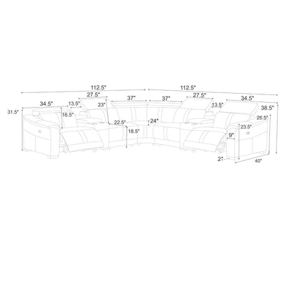 Modular Sectional & Recliner Seat And Adjustable Headrest Home Essentials