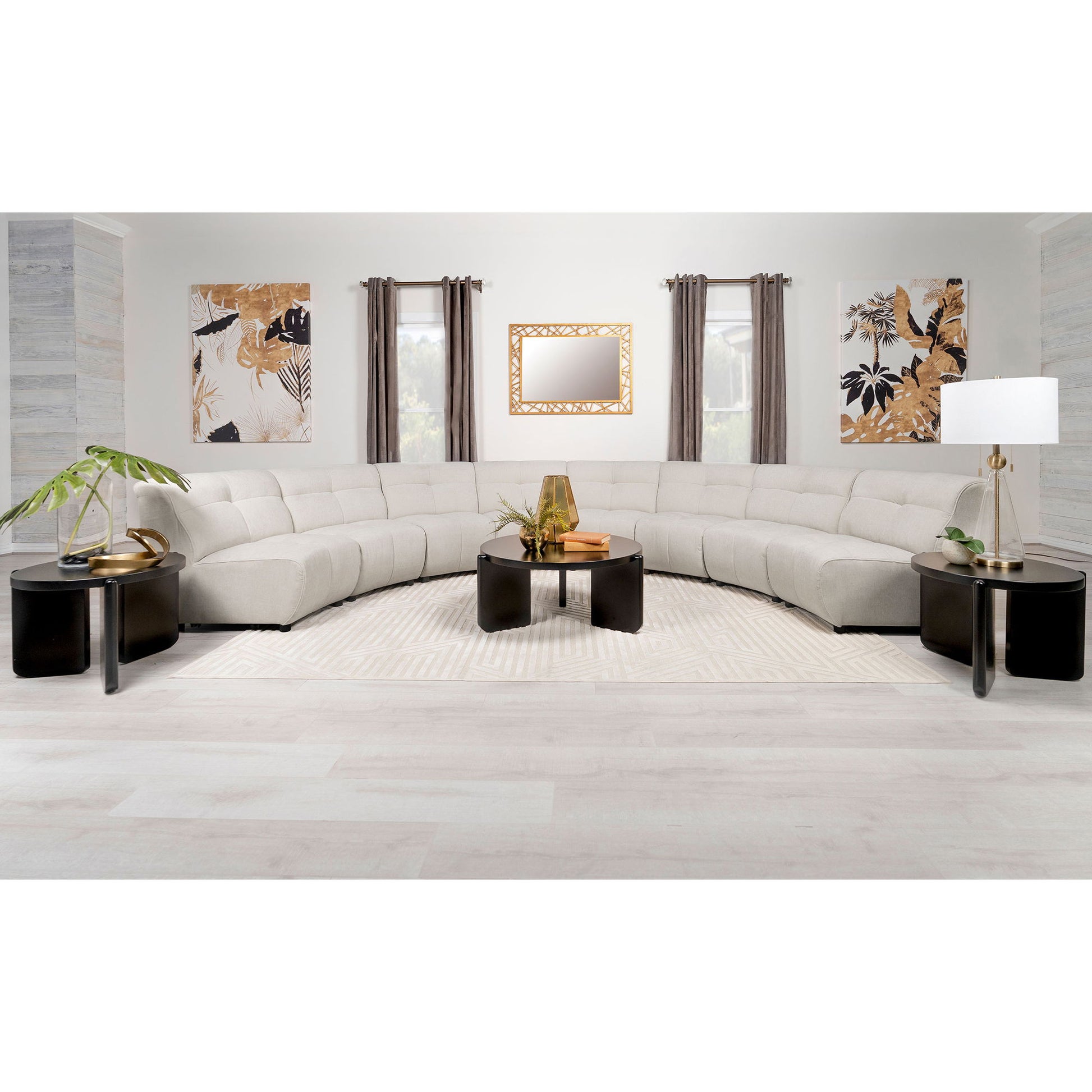 Sycamore - 8 Piece Upholstered Sectional Sofa With Curved Design - Ivory Furniture Max