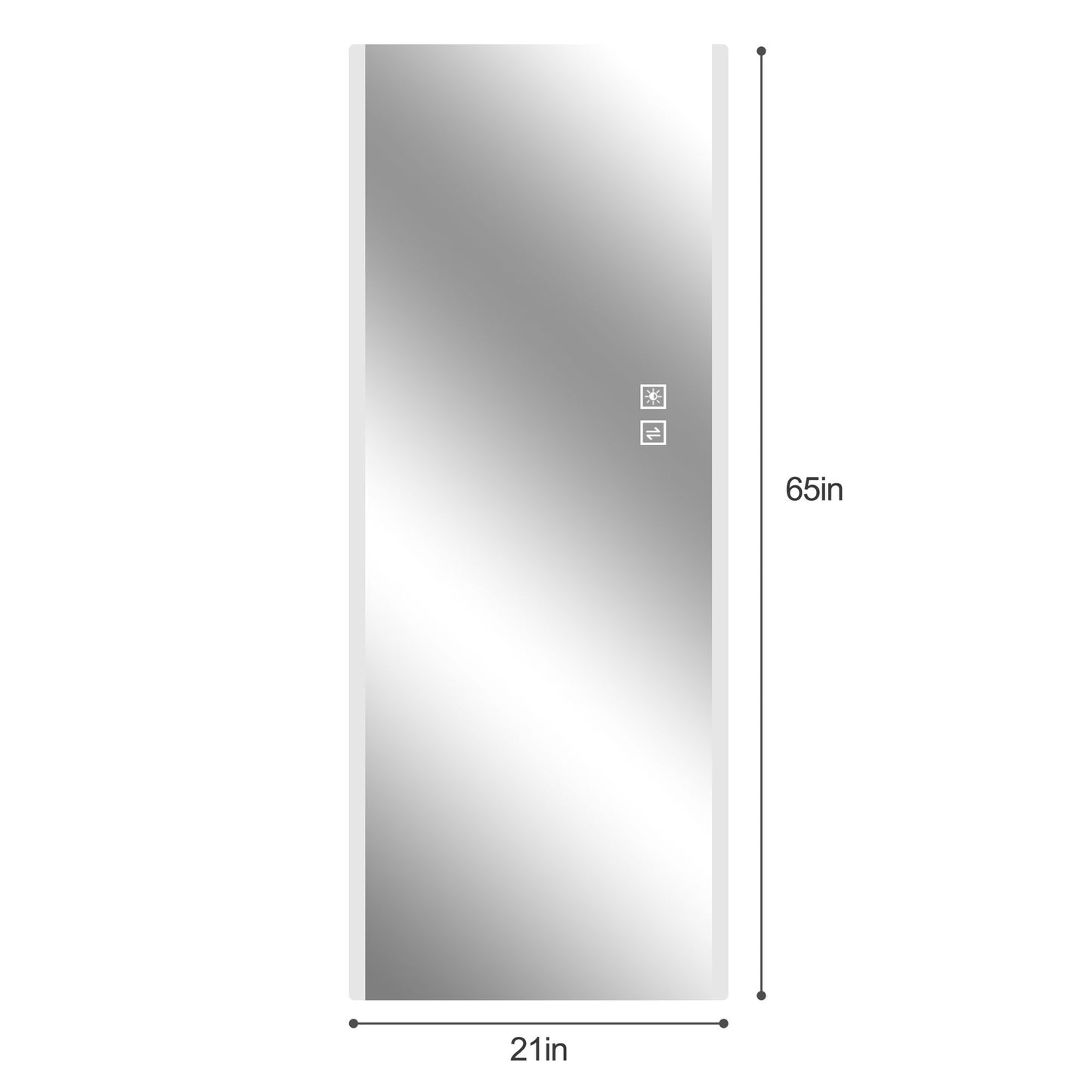 Frameless Full Length LED Mirror With 3 Color Changing Light And Explosion Proof Glass - Silver Daily Nest