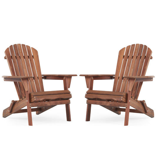 Lounge Patio Chair For Garden Outdoor Wooden Folding Adirondack Chair (Set of 2) Solid Cedar Wood Lounge Patio Chair For Garden Home Essentials