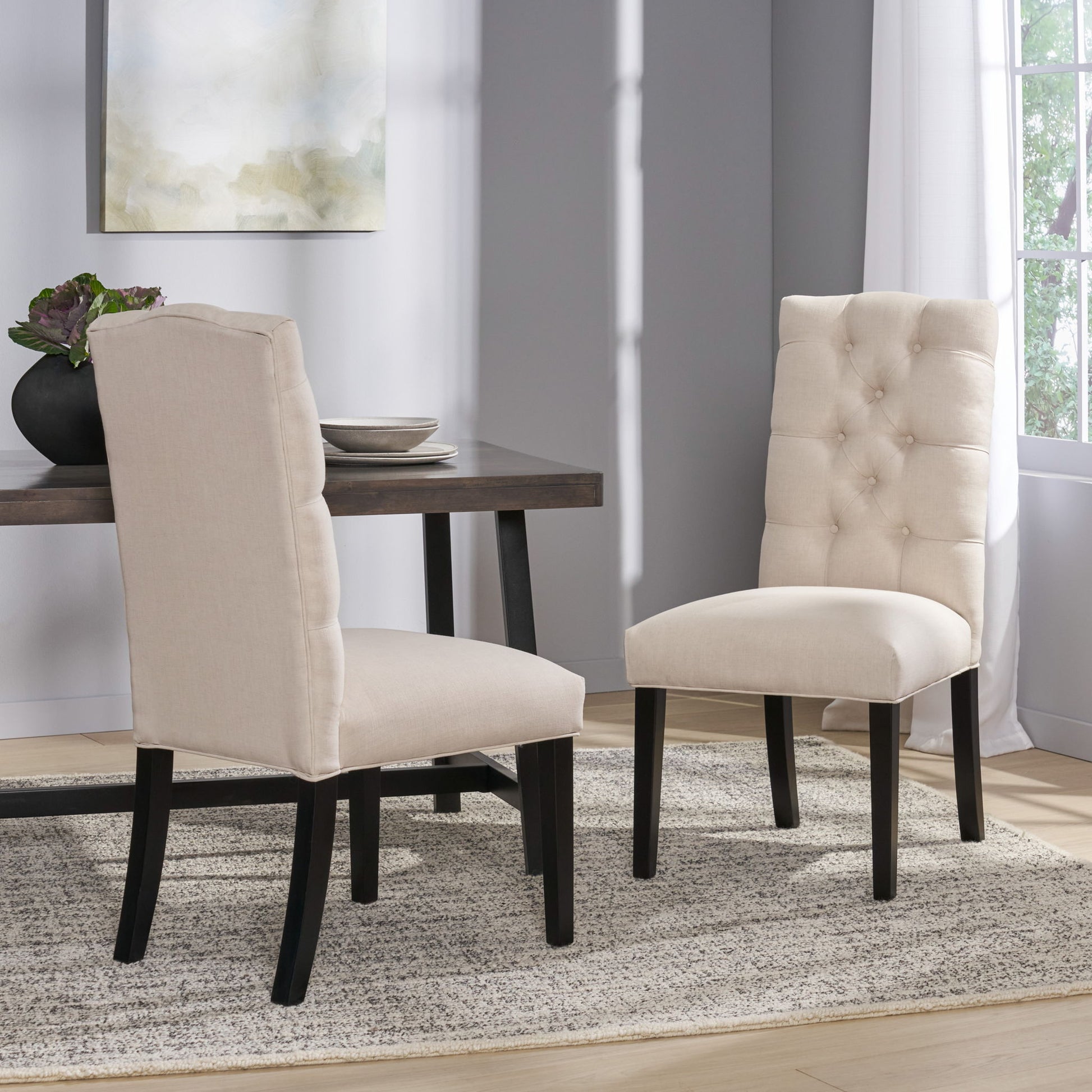 Harding - Tufted Dining Chair (Set of 2) - Natural Noble House