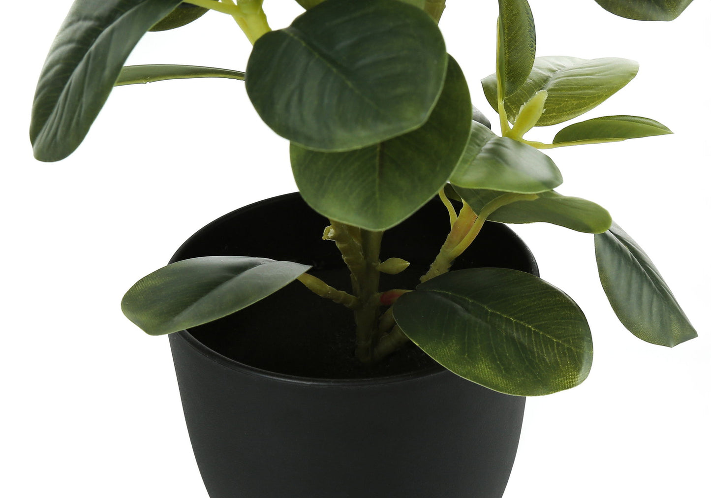 14" Tall, Artificial Plant, Ficus, Indoor, Faux, Fake, Table, Greenery, Potted, Decorative (Set of 2) - Green / Black 8th Street