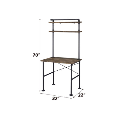 Ensata - Rustic Writing Desk - Black / Oak Acme