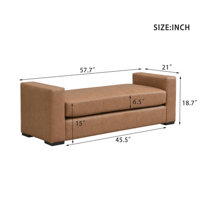 Ottoman With Unique Armrest Design For Living Spaces Noble House