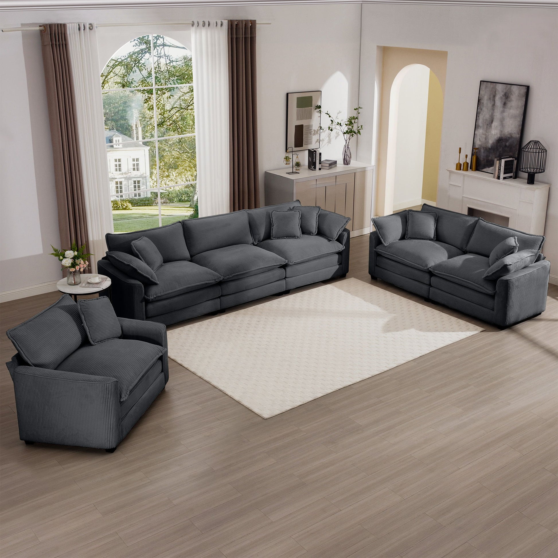 Elegant Oversized Sectional Sofa Set With Deep Seats And Flexible Layout Home Essentials