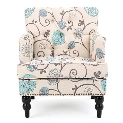 Vitality - Club Chair With Button Tufted Diamond Stitching And Turned Legs Noble House