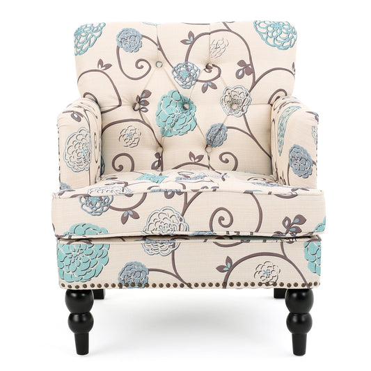 Vitality - Club Chair With Button Tufted Diamond Stitching And Turned Legs Noble House