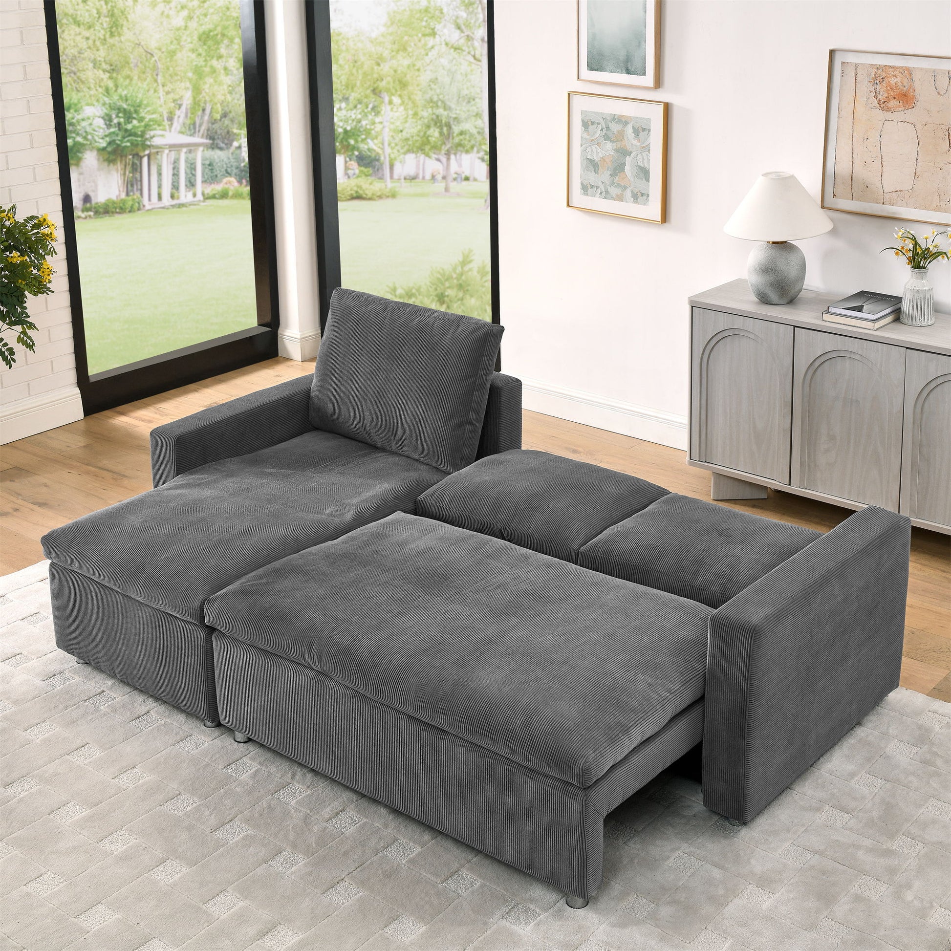 Convertible L Shaped Sleeper Sofa Bed With Reversible Chaise And Storage Home Essentials