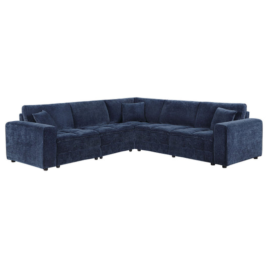 Azure - 5 Piece Upholstered Modular Sectional Sofa - Blue Furniture Max