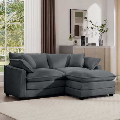 Modern Oversized Modular Cushion Sofa With Ottoman, Low Back, Deep Seating Sofa Set Home Essentials