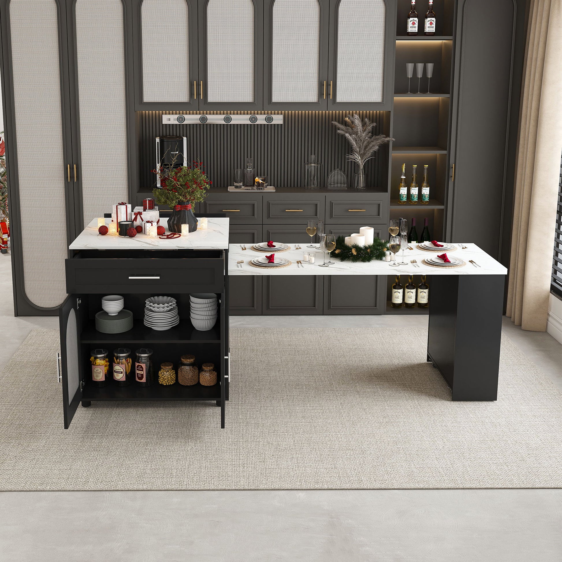 Expandable Kitchen Island With Power Outlet Home Essentials