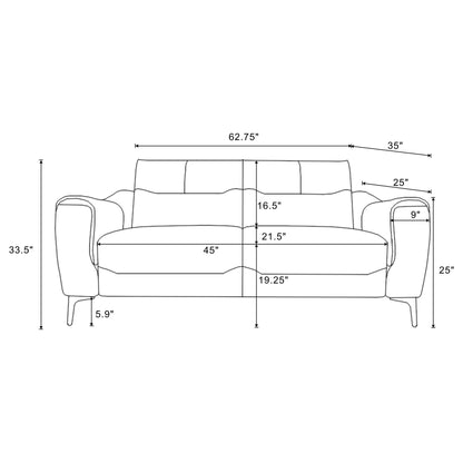 Oberle - Upholstered Sloped Track Arm Loveseat - Charcoal Furniture Max