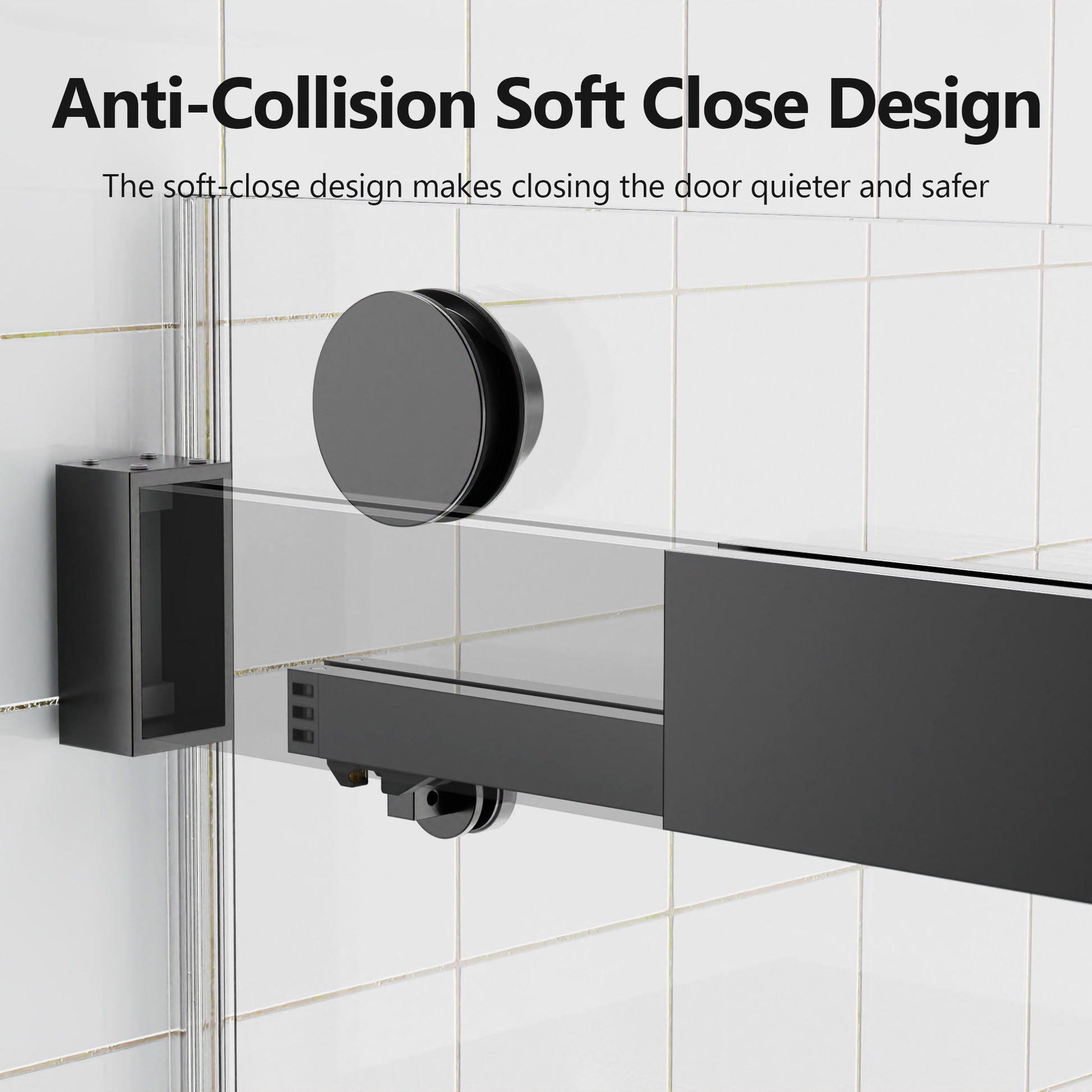 Frameless Double Sliding Soft-Close Shower Door, 3 / 8" (10Mm) Thick SGCC Tempered Glass Door, Matte Daily Nest
