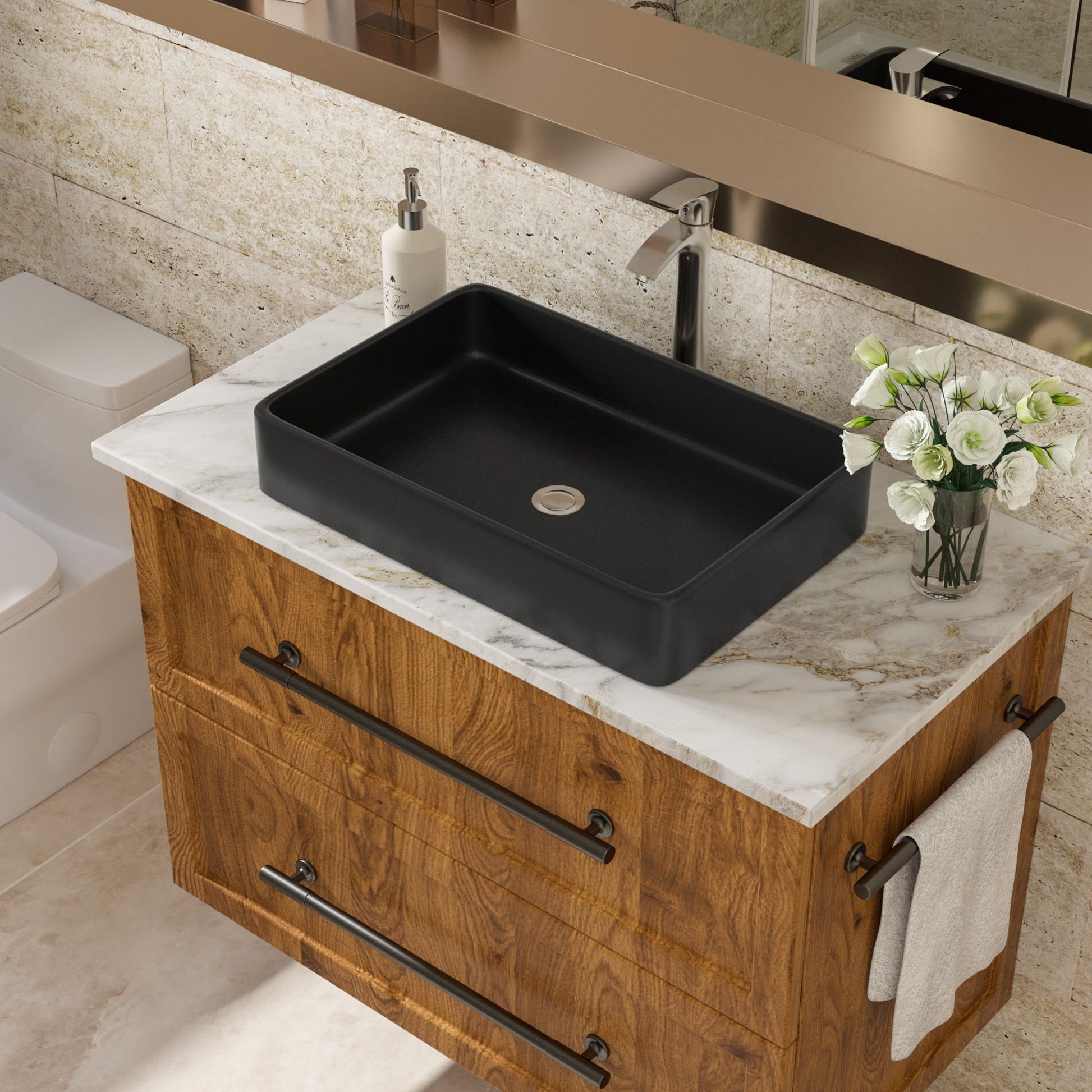 Modern European Design Ceramic Rectangular Vessel Bathroom Sink Daily Nest