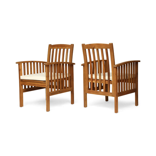 Casa - Acacia Dining Chair Set With Cushions, Noble House