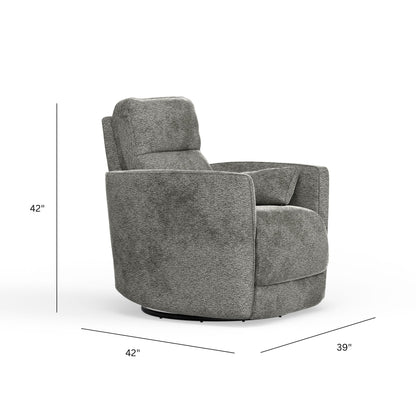 Milan - Swivel Recliner With Manual Footrest - Gray Home Essentials