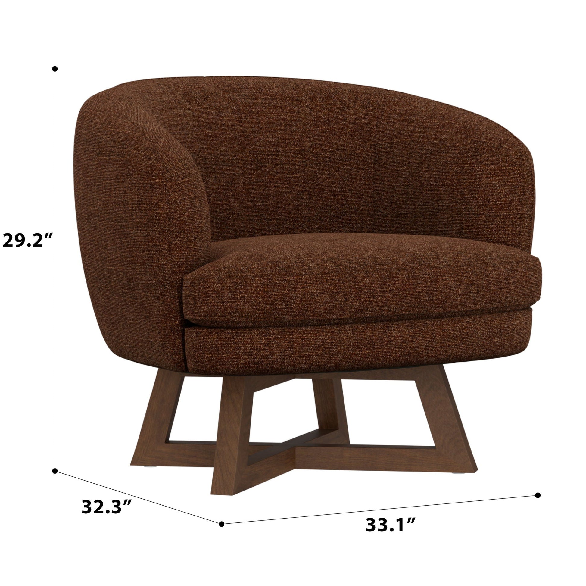 Swivel Accent Chair With Sculptural Base Emerald Home