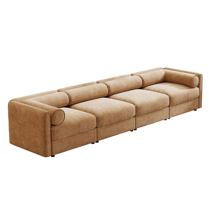 Stylish Chenille Sofa With Storage Seat And Cylindrical Backrest Home Essentials