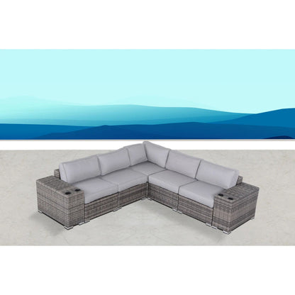 Modern Rattan Wicker Seating Group With Cushions LSI Patio Furniture