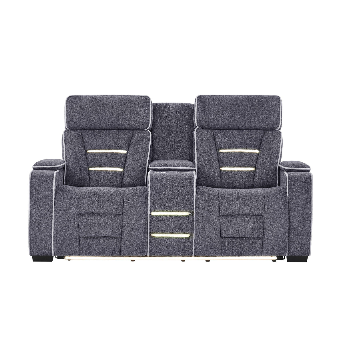 Austin - Console Reclining Loveseat With Storage Arms - Gray Global Furniture USA