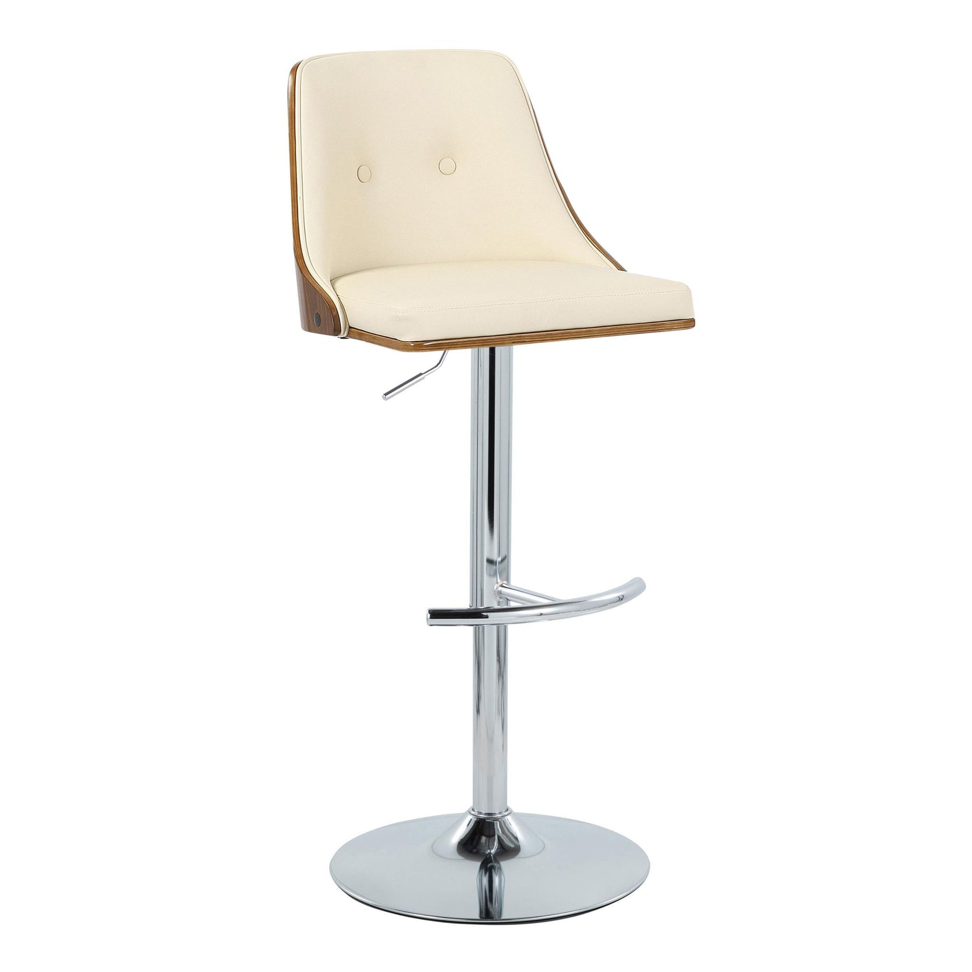 Gianna - Mid Century Modern Adjustable Barstool With Swivel With Rounded T Footrest (Set of 2) Lumi Source