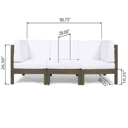 Oana - 3 Piece Sofa Set With Water Resistant Cushions Noble House