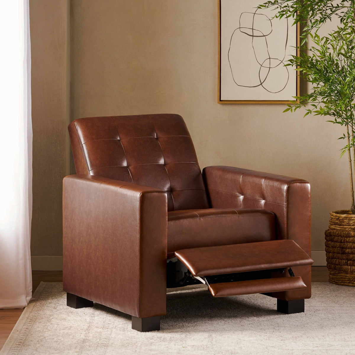 Langseth - Contemporary Tufted Pushback Recliner Noble House
