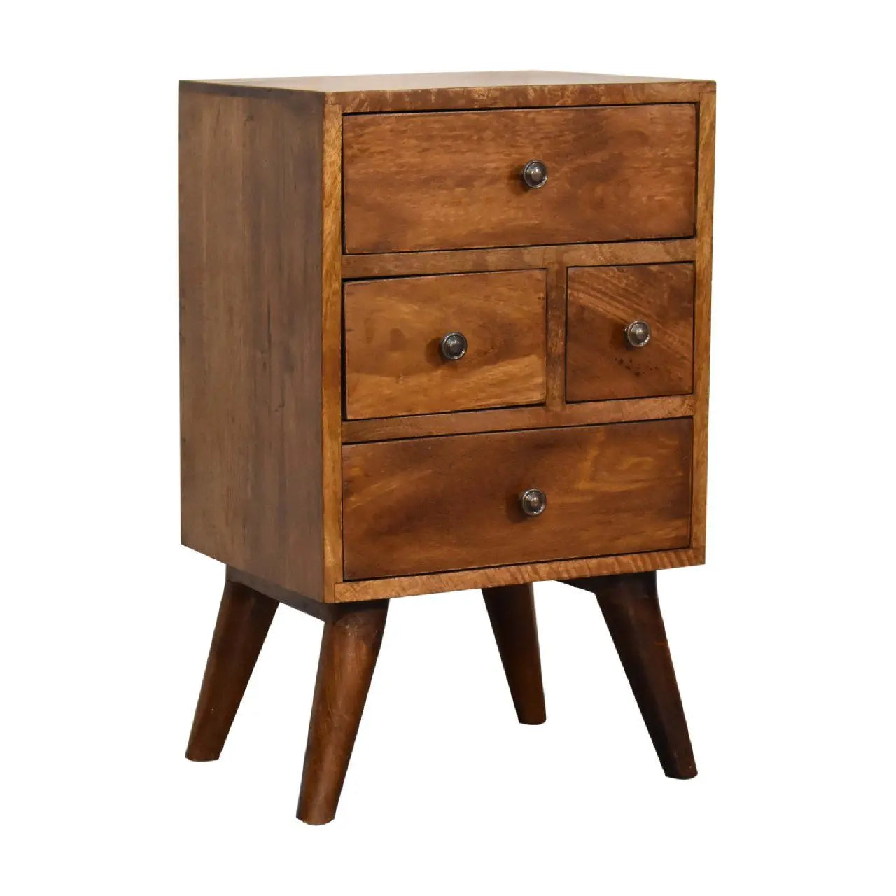 4 Drawer Multi Bedside Table - Chestnut Artisan Furniture