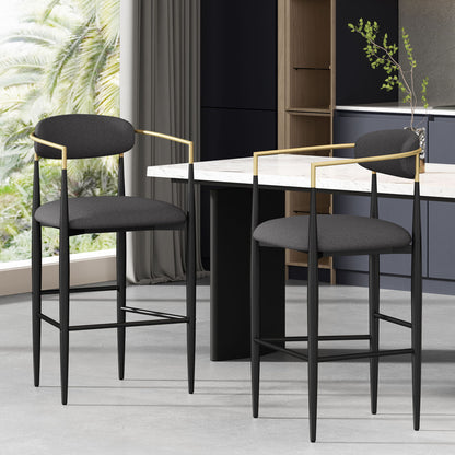 Counter Height Upholstered Barstools (Set of 2) Noble House