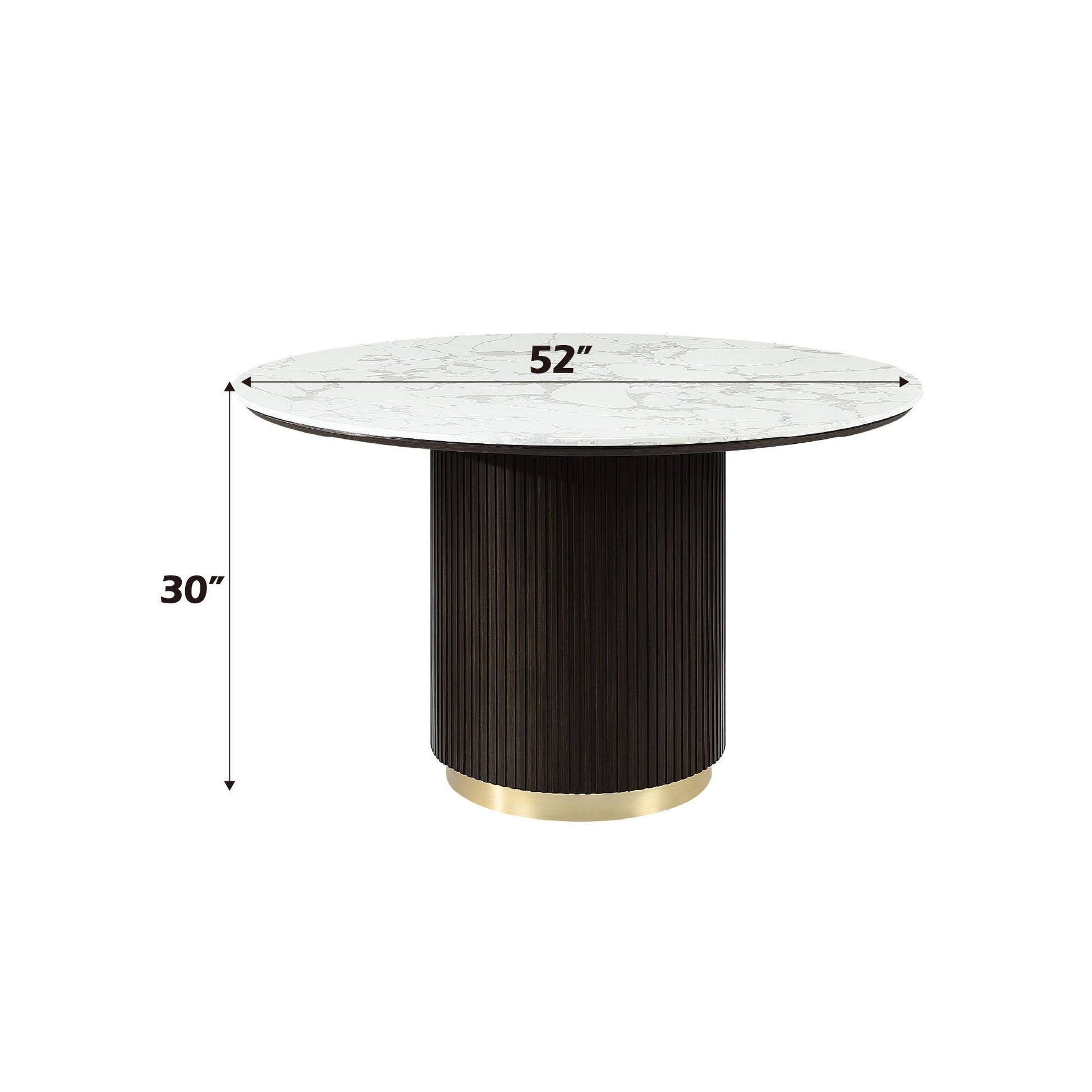 Clayten - Around Dining Table - Marble / Espresso Acme