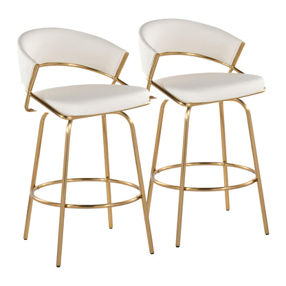 Jie - Glam Fixed Height Counter Stool (Set of 2) Lumi Source