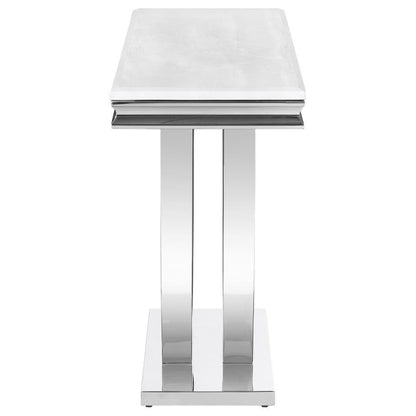 Kerwin - U - Base Stone Top Entryway Sofa Console Table - Chrome