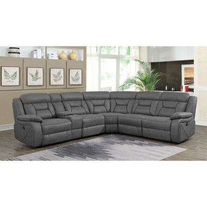Barton - Upholstered Power Reclining Sectional Sofa - Gray Furniture Max