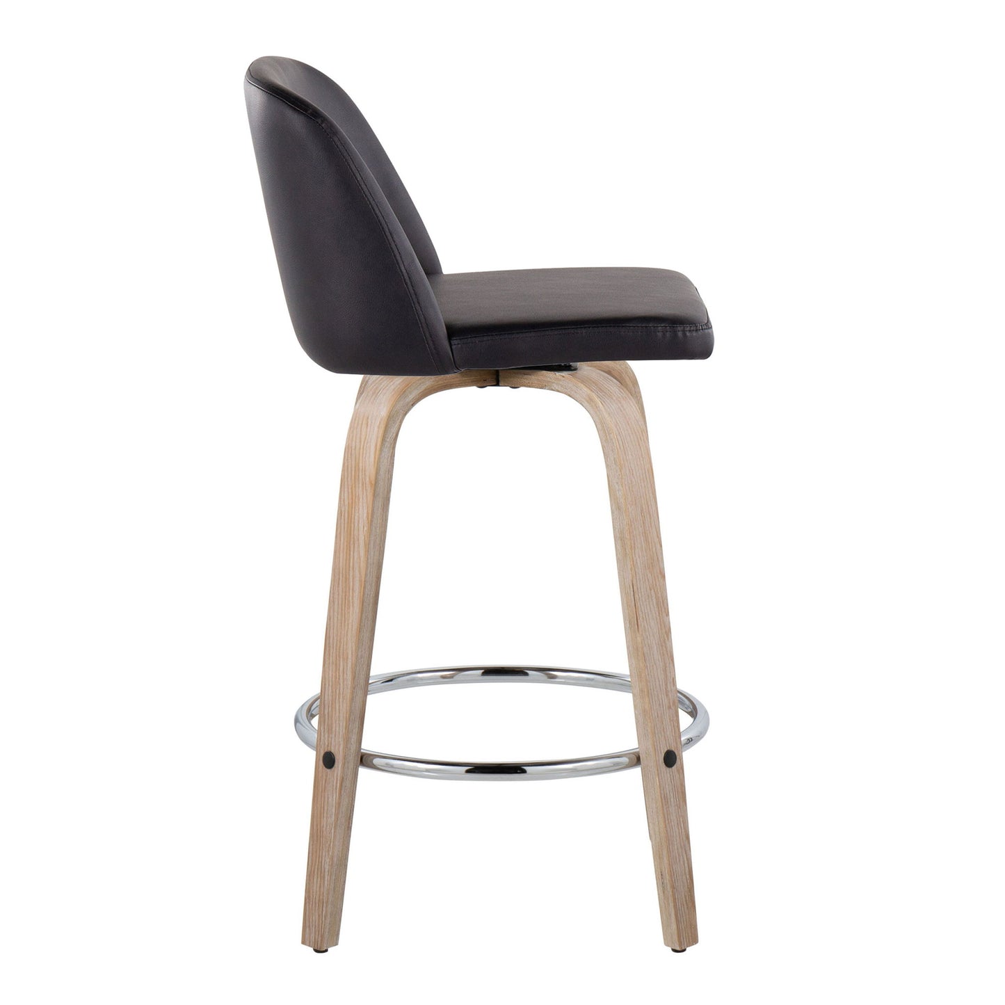 Toriano - Modern Design Fixed Height Counter Stool With Swivel With Round Footrest (Set of 2) Lumi Source