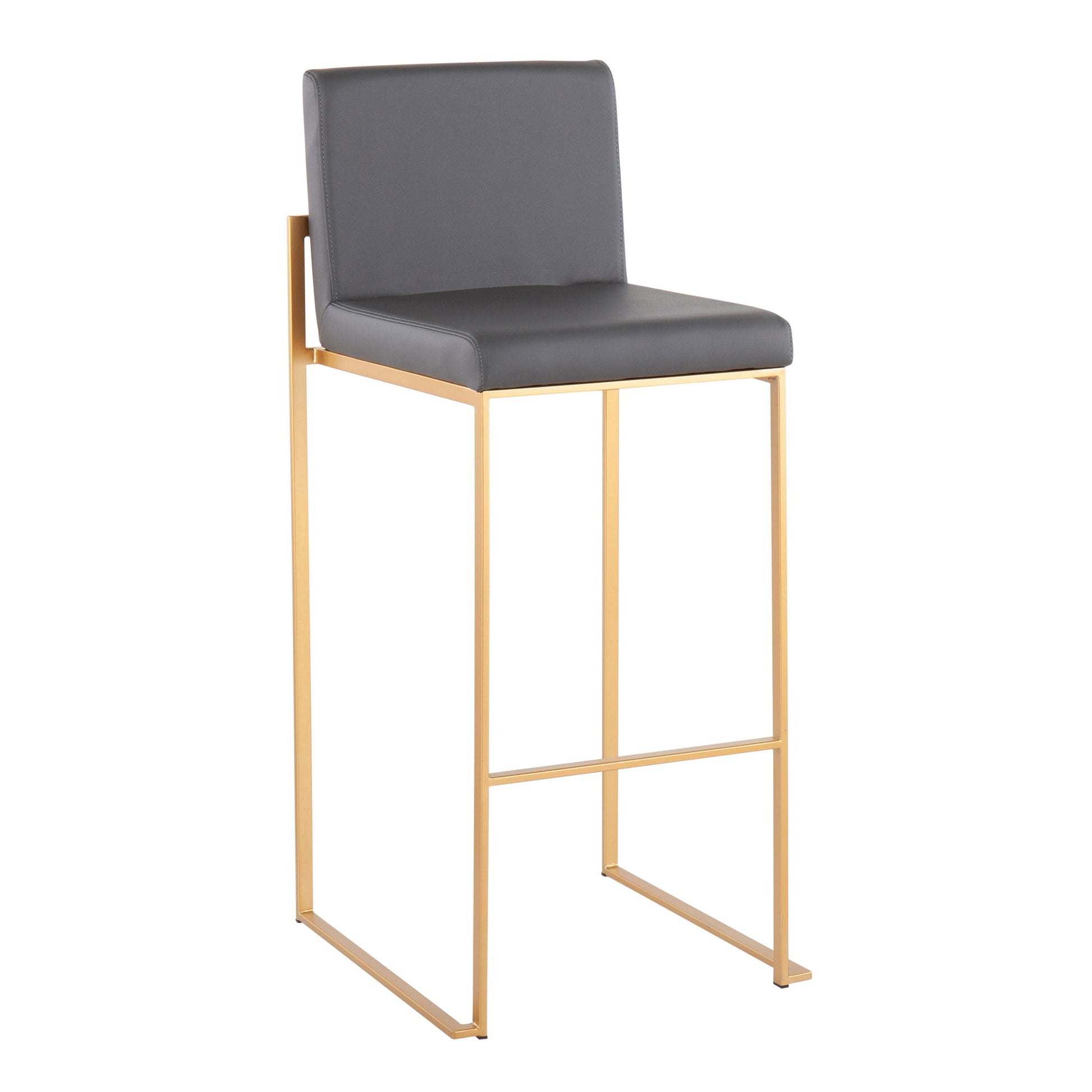 Fuji - Contemporary Design High Back Barstool (Set of 2) Lumi Source