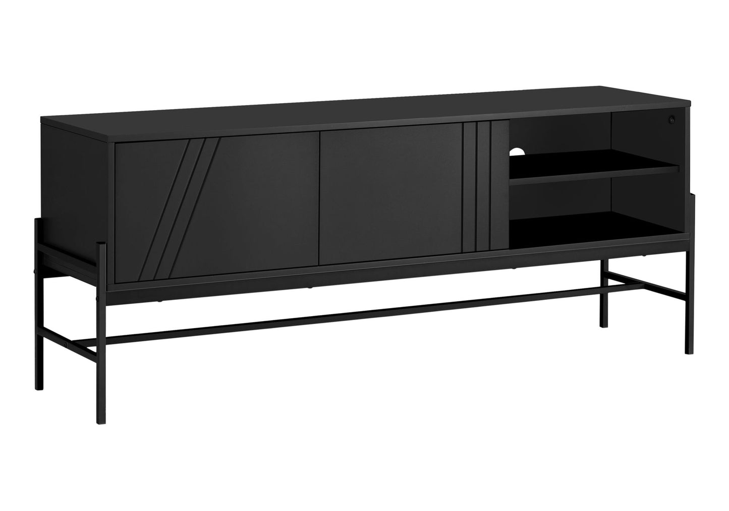 TV Stand, Modern Design Console, Media Entertainment Center, Storage Cabinet, Contemporary & Modern - Black 8th Street