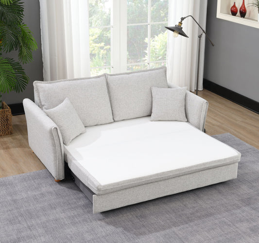Oren - Chenille Sleeper Sectional Sofa With Storage 2 Toss Pillows - Gray Acme